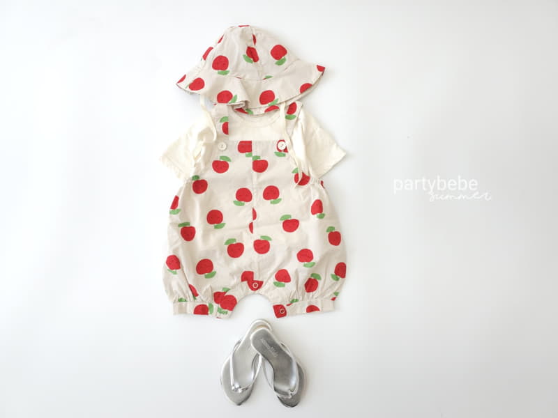 Party Kids - Korean Baby Fashion - #babygirlfashion - Apple Bodysuit with Bucket Hat - 9