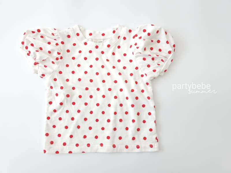 Party Kids - Korean Baby Fashion - #babyfever - Dot Puff Tee - 4