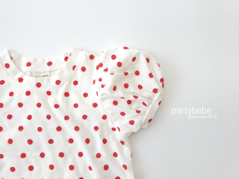 Party Kids - Korean Baby Fashion - #babylifestyle - Dot Puff Tee - 5