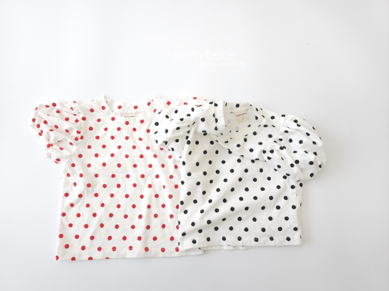 Party Kids - Korean Baby Fashion - #babyoutfit - Dot Puff Tee - 8