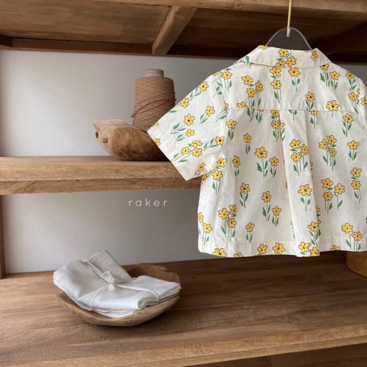 Raker - Korean Children Fashion - #childofig - Lala Collar Shirt Yellow Flower - 2