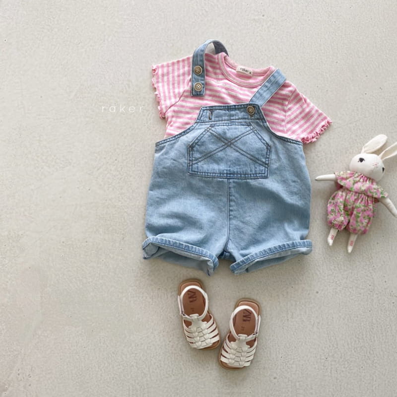 Raker - Korean Children Fashion - #discoveringself - Kangaroo Dungarees Pants Blue Jeans