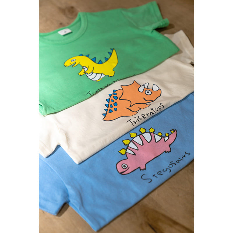 Raykids - Korean Children Fashion - #childrensboutique - Short Sleeves Dino Tee - 7