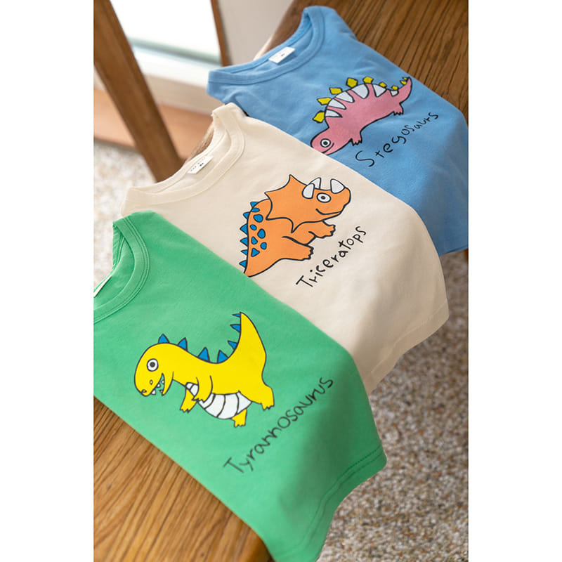 Raykids - Korean Children Fashion - #designkidswear - Short Sleeves Dino Tee - 8