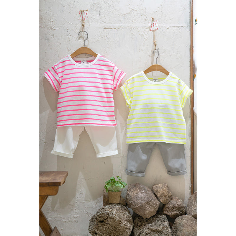 Raykids - Korean Children Fashion - #todddlerfashion - Neon Stripes Tee - 5