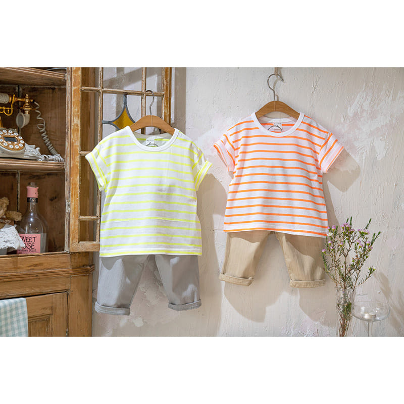 Raykids - Korean Children Fashion - #toddlerclothing - Neon Marlang Top Bottom Set - 5