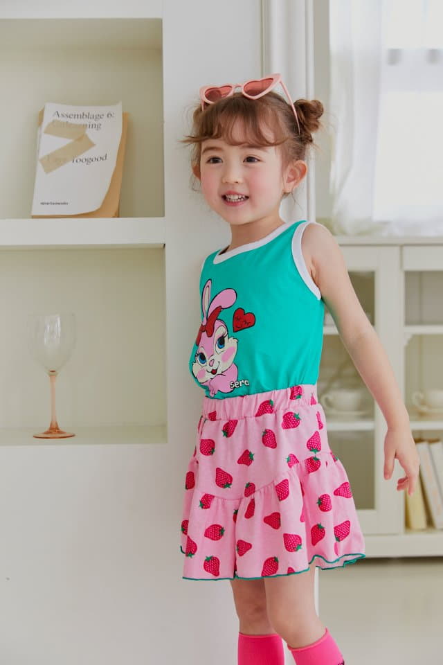 Sera - Korean Children Fashion - #childrensboutique - Square Skirt Pants Top Bottom Set - 11