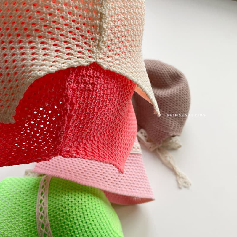 Shinseage Kids - Korean Children Fashion - #kidzfashiontrend - Neon Quilting Lace Bonnet - 5