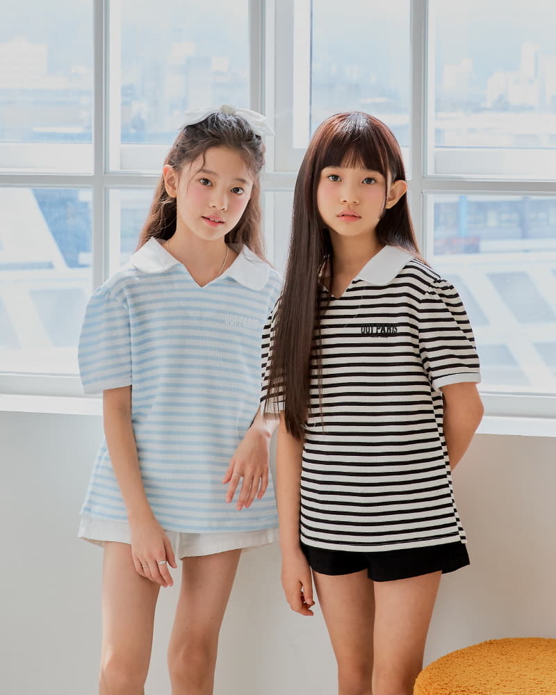 Sm2 - Korean Children Fashion - #minifashionista - Waffle Stripes Tee