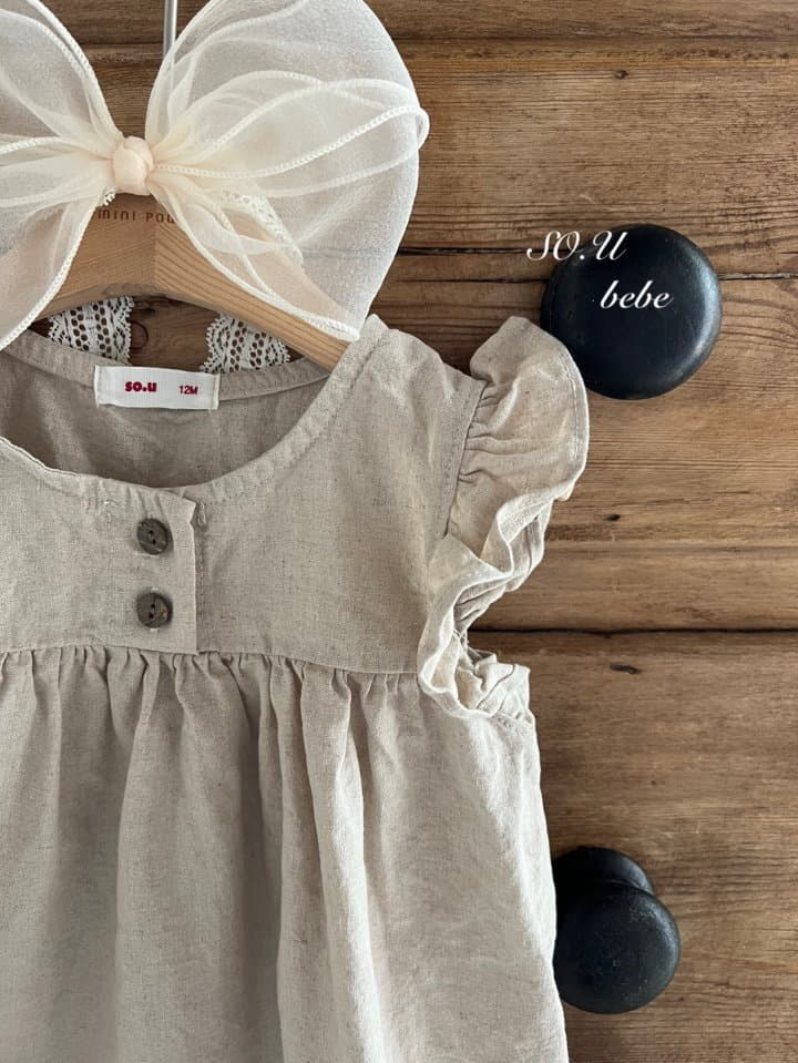 So U - Korean Baby Fashion - #babyboutique - Linen Wing Bodysuit - 10