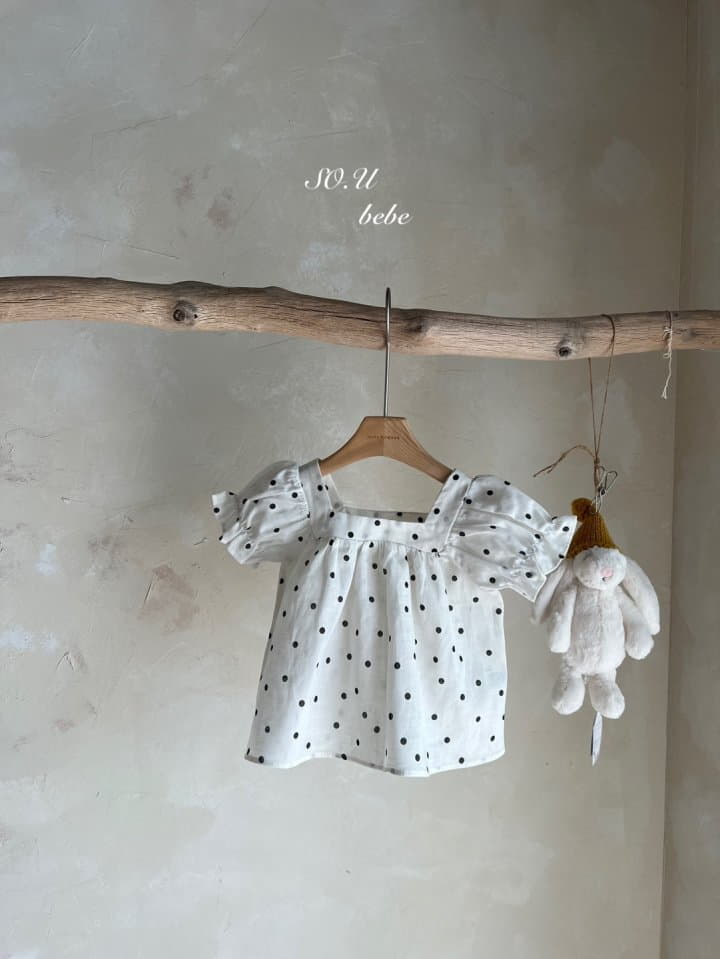 So U - Korean Baby Fashion - #babyclothing - Square Dot Blouse