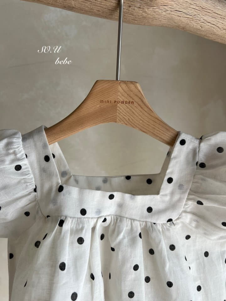 So U - Korean Baby Fashion - #babyfever - Square Dot Blouse - 4