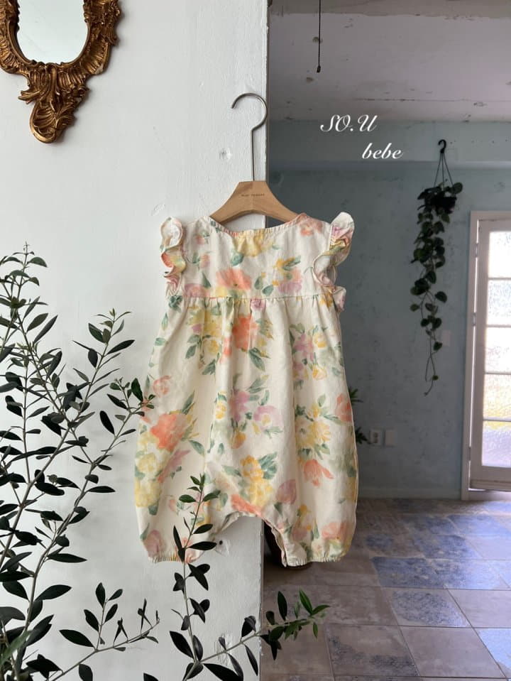 So U - Korean Baby Fashion - #babygirlfashion - Flower Wing Bodysuit