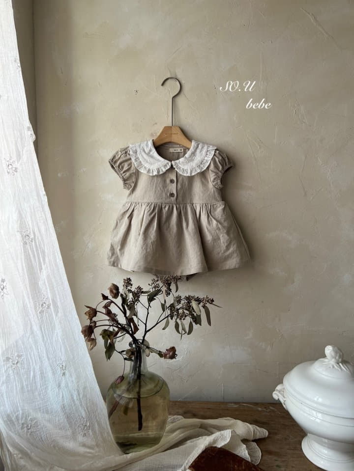 So U - Korean Baby Fashion - #onlinebabyshop - Lace Skirt Bodysuit - 3