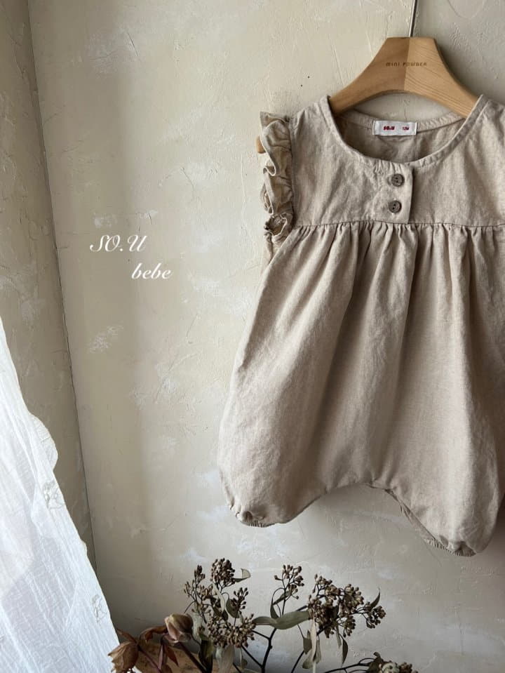 So U - Korean Baby Fashion - #onlinebabyshop - Linen Wing Bodysuit - 8