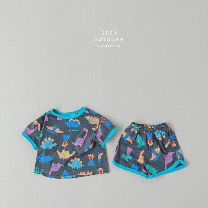 Soybean - Korean Children Fashion - #designkidswear - Dino Top Bottom Set - 3