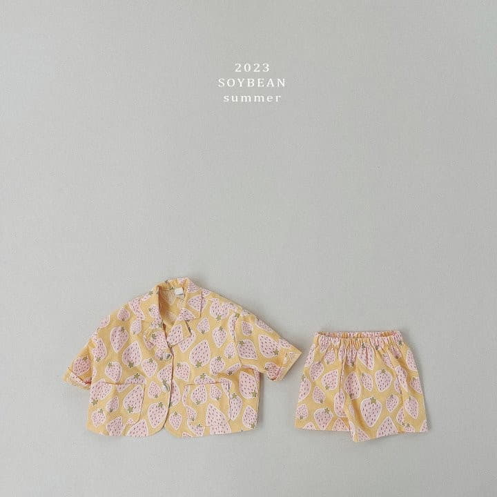 Soybean - Korean Children Fashion - #designkidswear - Strawberry Top Bottom Set - 4