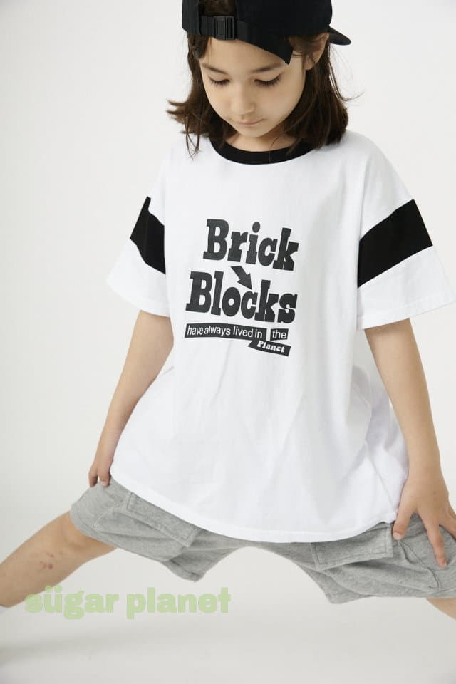 Sugar Planet - Korean Children Fashion - #childofig - Brick Block Color Tee - 10