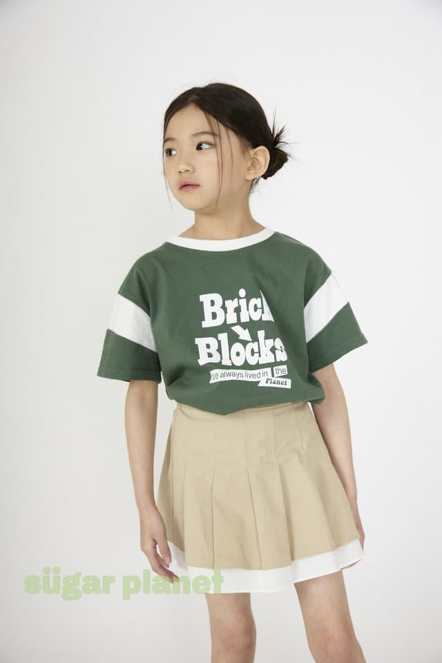 Sugar Planet - Korean Children Fashion - #kidzfashiontrend - Brick Block Color Tee - 3