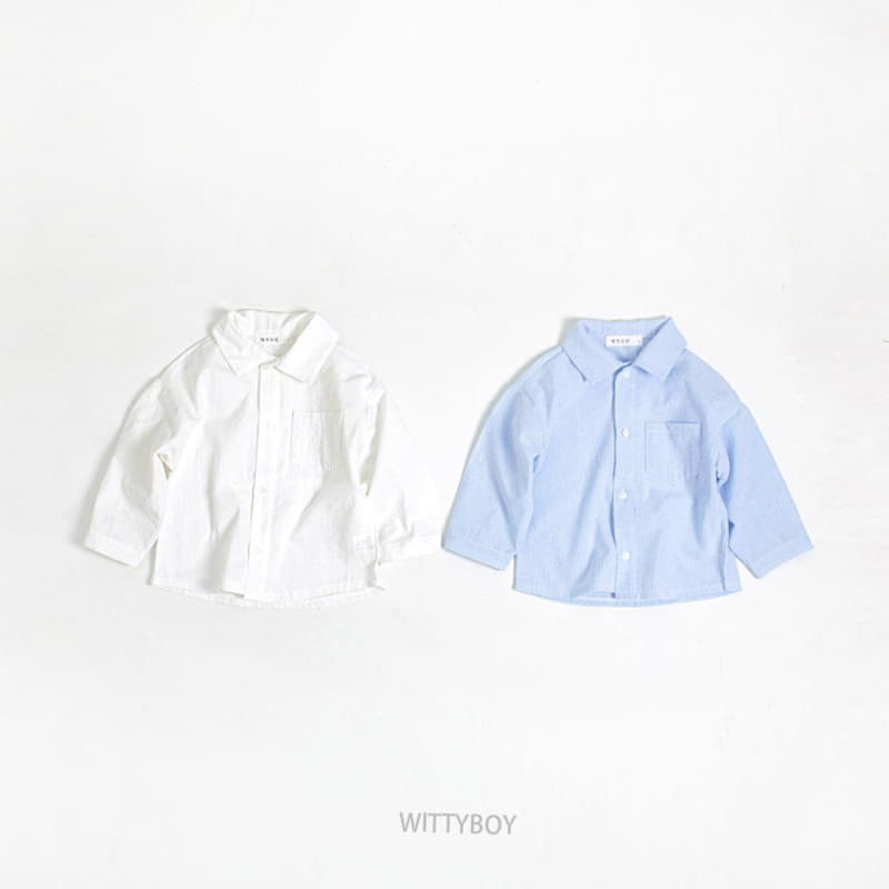 Witty Boy - Korean Children Fashion - #childofig - Sky Shirt