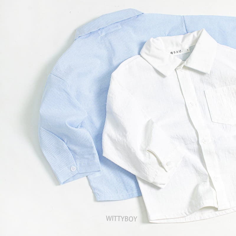 Witty Boy - Korean Children Fashion - #fashionkids - Sky Shirt - 4