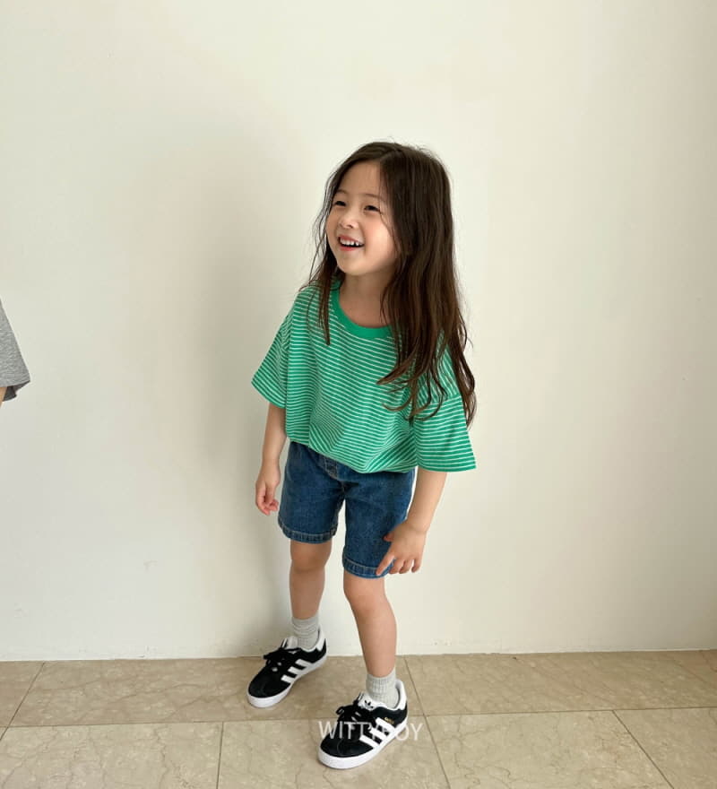 Witty Boy - Korean Children Fashion - #kidsshorts - Lime Stripes Tee - 2