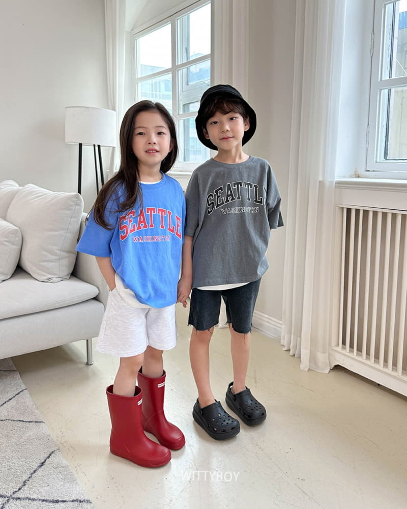 Witty Boy - Korean Children Fashion - #kidsshorts - Seatle Tee - 4