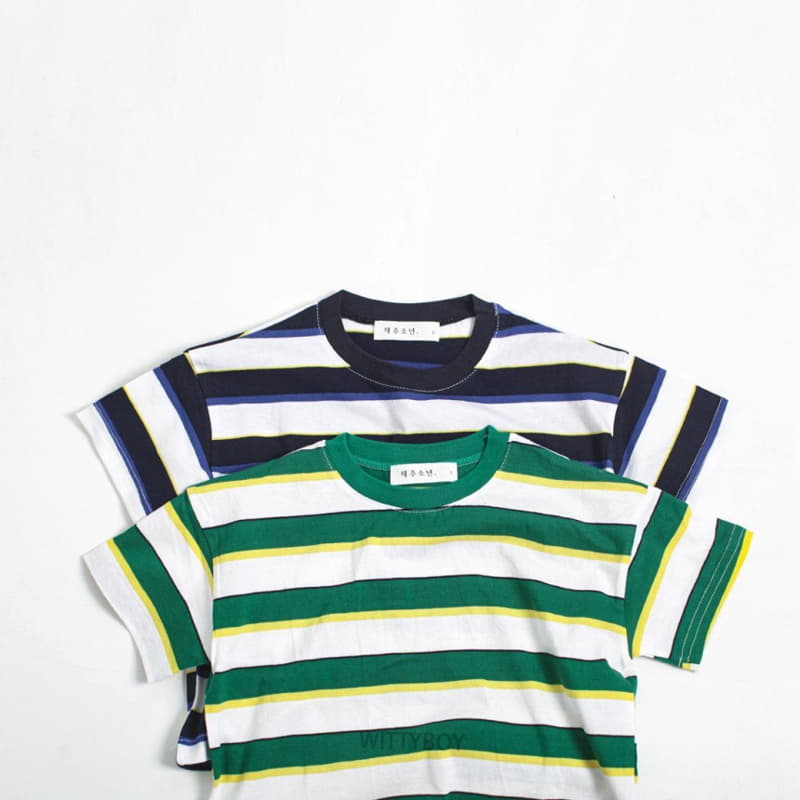 Witty Boy - Korean Children Fashion - #magicofchildhood - Freidns Stripe Tee - 4