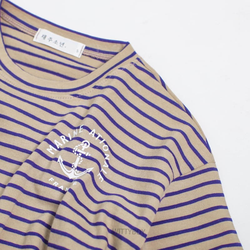 Witty Boy - Korean Children Fashion - #todddlerfashion - Marine Stripes Tee - 4