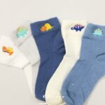 Mesh Embroidery Dino Socks Set