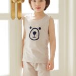 Kid Bear  Sleeveless Jacquard Pajama