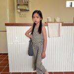 Sleeveless Check Top Bottom Set