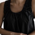 Banded Shirring Sleeveless Blouse