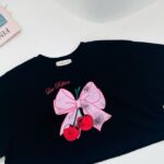 Ribbon Cherry Crop Tee