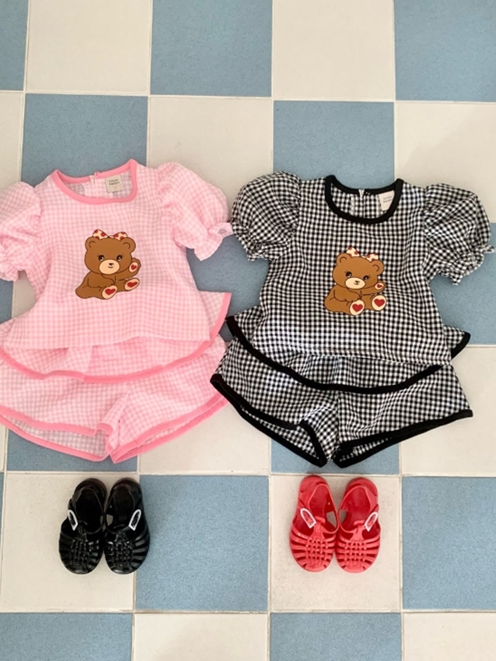 Heart Bear Top Bottom Set