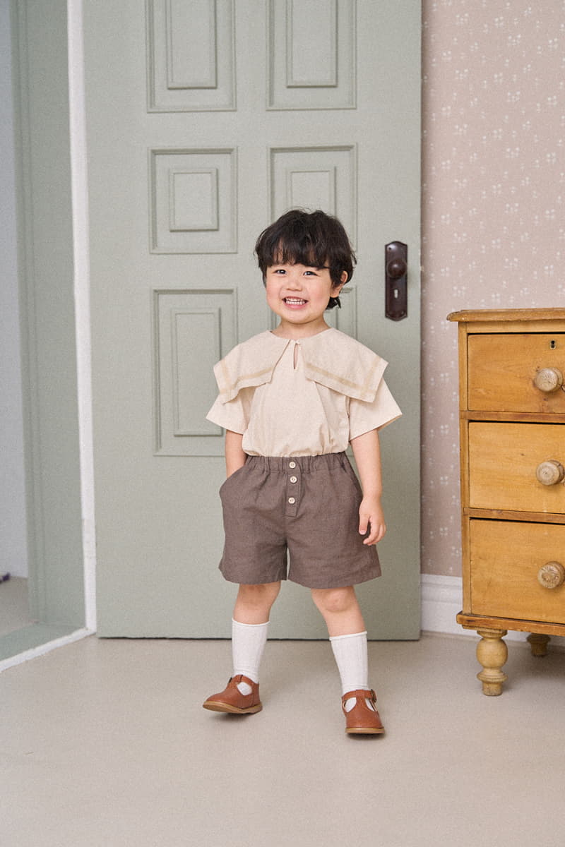 A-Market - Korean Children Fashion - #littlefashionista - Stand Linen Shorts - 2