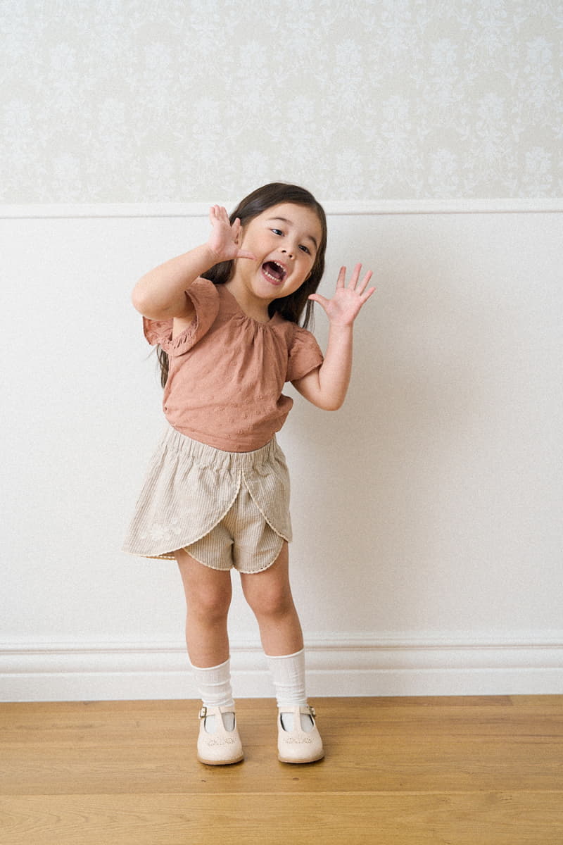 A-Market - Korean Children Fashion - #minifashionista - Lace Stripes Shorts - 5