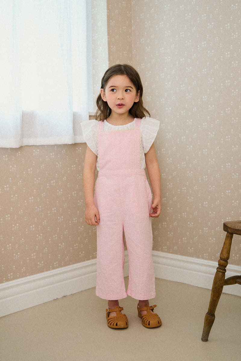 A-Market - Korean Children Fashion - #todddlerfashion - Lace Overall Pants - 8