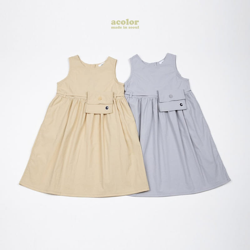 Acolor - Korean Children Fashion - #childofig - Mellow Pocket One-piece