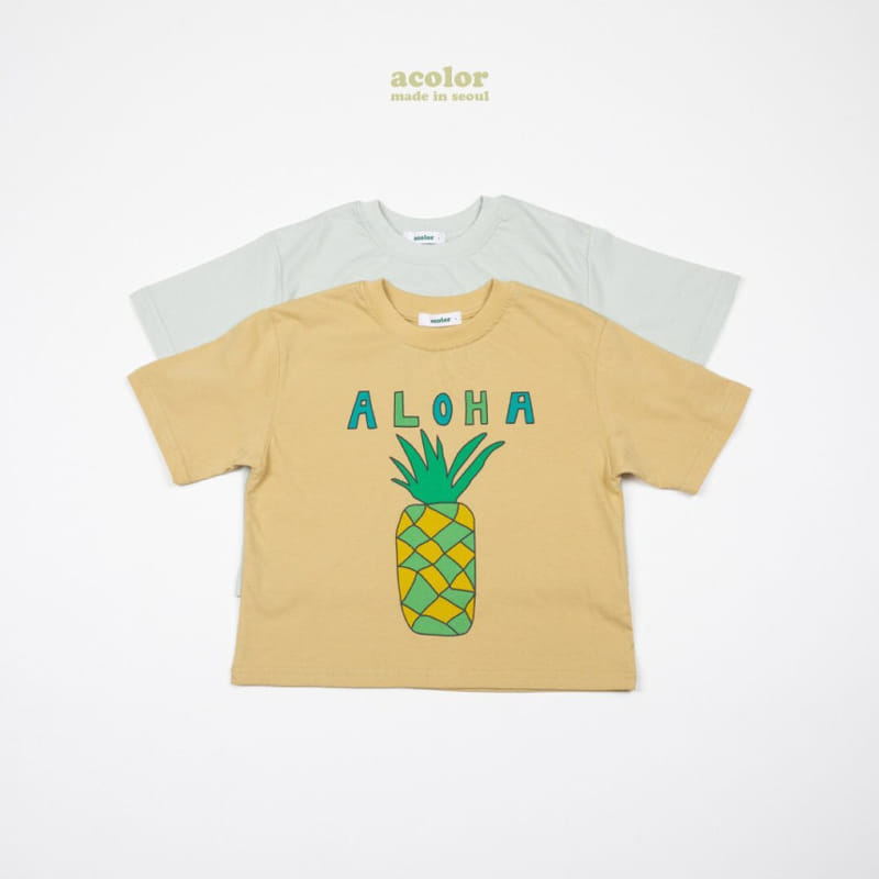 Acolor - Korean Children Fashion - #kidsstore - Pineapple Tee - 12