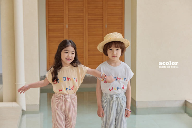 Acolor - Korean Children Fashion - #kidzfashiontrend - Stripes Pants - 6