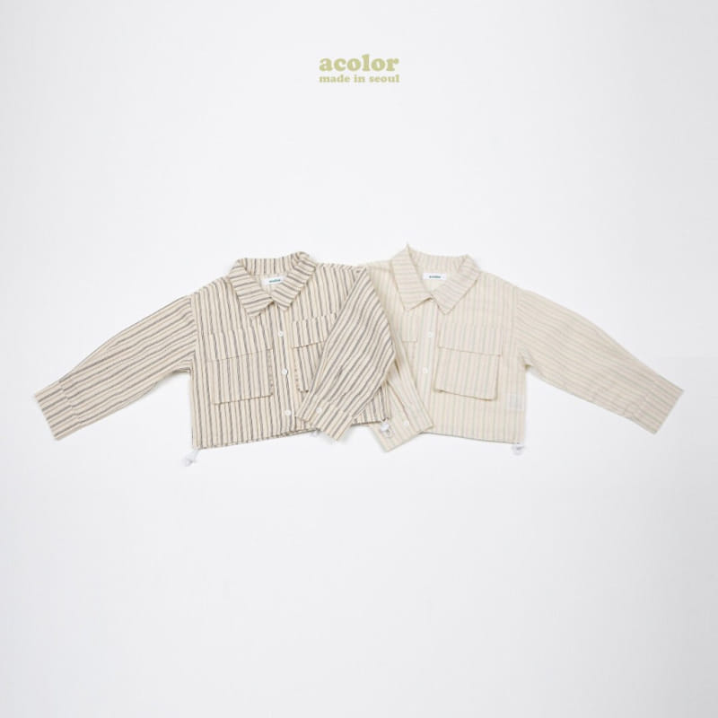 Acolor - Korean Children Fashion - #minifashionista - Wood Shirt Jacket