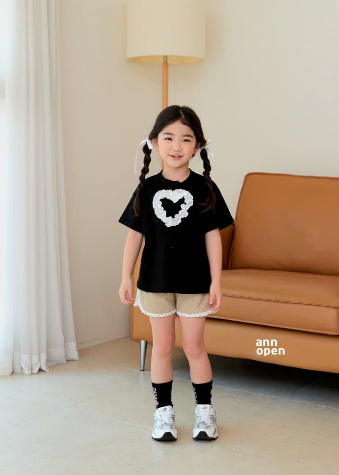 Ann Open - Korean Children Fashion - #todddlerfashion - Sugar Lace Heart Tee