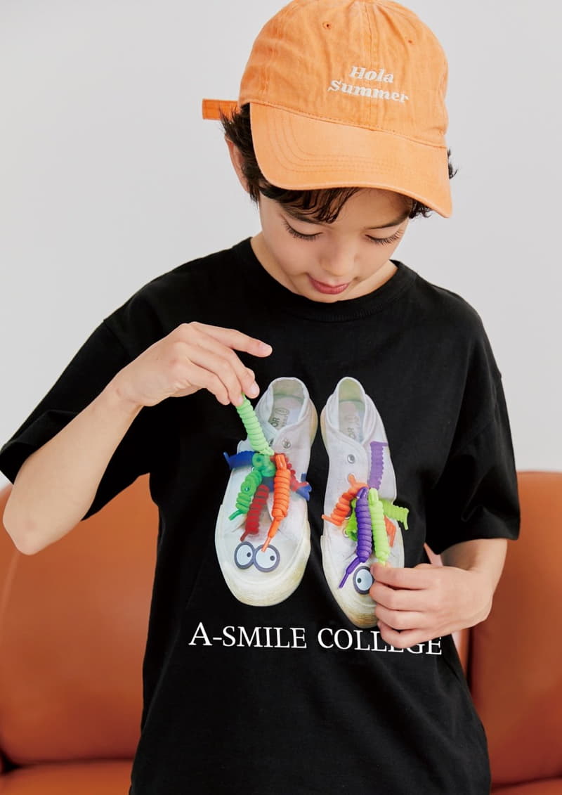 Apple Smile - Korean Children Fashion - #designkidswear - Smile Shoe Tee - 7