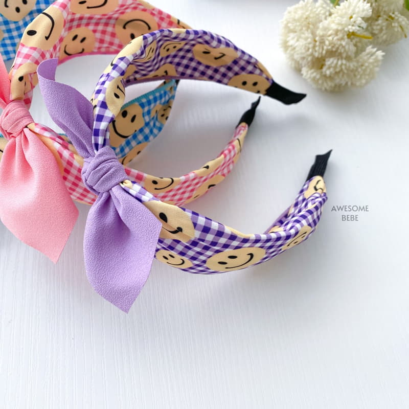 Awesome Bebe - Korean Children Fashion - #designkidswear - Color Check Smile Ribbon Hairband - 4