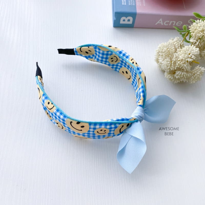 Awesome Bebe - Korean Children Fashion - #kidzfashiontrend - Color Check Smile Ribbon Hairband - 8