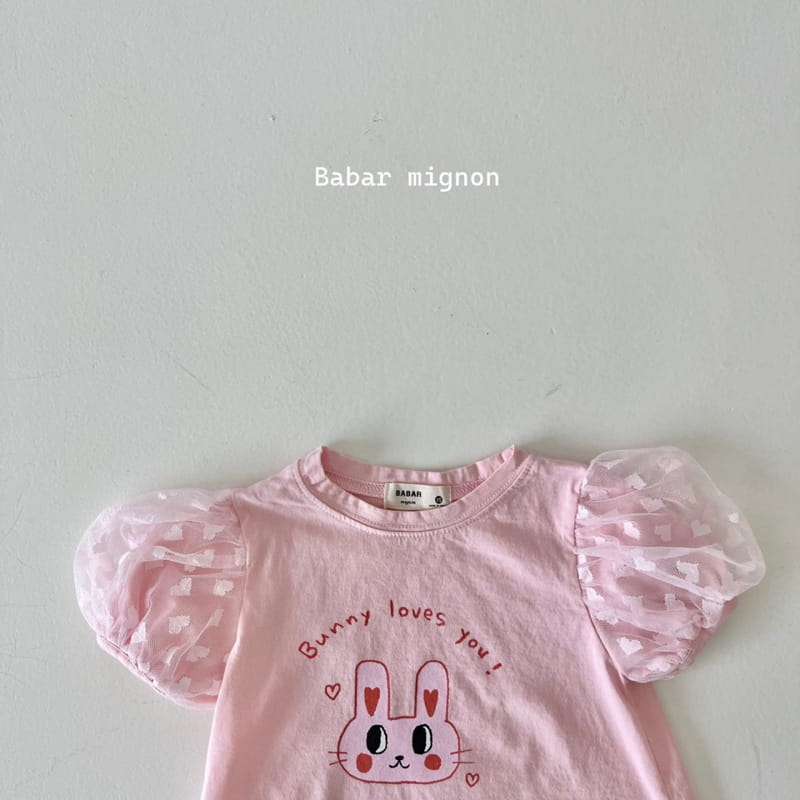 Babar Mignon - Korean Children Fashion - #childrensboutique - Love Rabbit Puff One-piece - 7