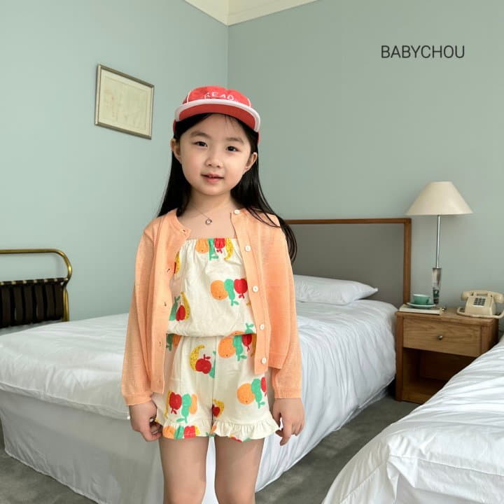 Babychou - Korean Children Fashion - #Kfashion4kids - Fruit Top Bottom Set - 12