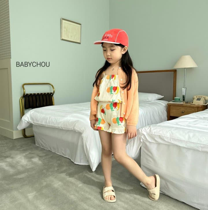 Babychou - Korean Children Fashion - #designkidswear - Fruit Top Bottom Set - 6