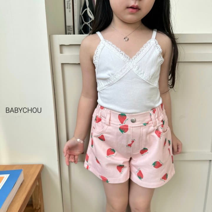 Babychou - Korean Children Fashion - #toddlerclothing - Strawberry Shorts - 8